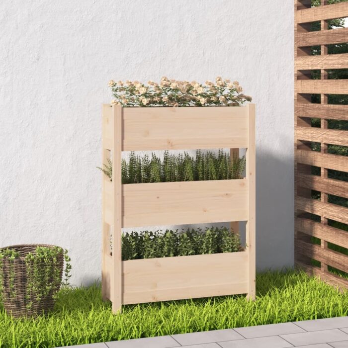 Jardinière 77x25x104,5 cm Bois massif de pin – Image 1