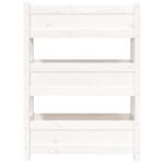 Jardinière Blanc 77x25x104,5 cm Bois massif de pin – Image 3
