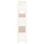 Jardinière Blanc 77x25x104,5 cm Bois massif de pin – Image 4