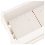 Jardinière Blanc 77x25x104,5 cm Bois massif de pin – Image 5