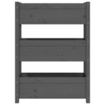 Jardinière Gris 77x25x104,5 cm Bois massif de pin – Image 3