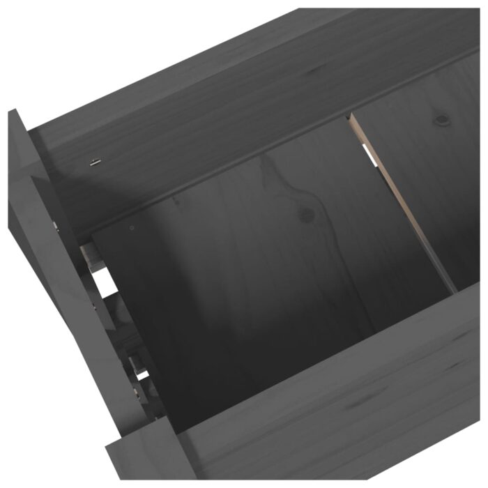 Jardinière Gris 77x25x104,5 cm Bois massif de pin – Image 5