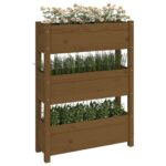 Jardinière Marron miel 77x25x104,5 cm Bois massif de pin – Image 2