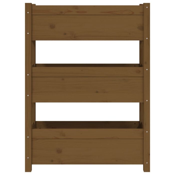 Jardinière Marron miel 77x25x104,5 cm Bois massif de pin – Image 3