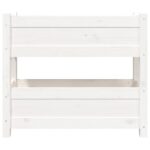 Jardinière Blanc 77x25x66 cm Bois massif de pin – Image 3