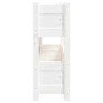 Jardinière Blanc 77x25x66 cm Bois massif de pin – Image 4