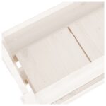 Jardinière Blanc 77x25x66 cm Bois massif de pin – Image 5