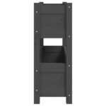 Jardinière Gris 77x25x66 cm Bois massif de pin – Image 4