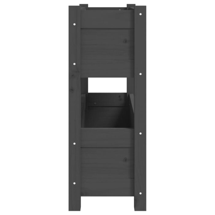 Jardinière Gris 77x25x66 cm Bois massif de pin – Image 4