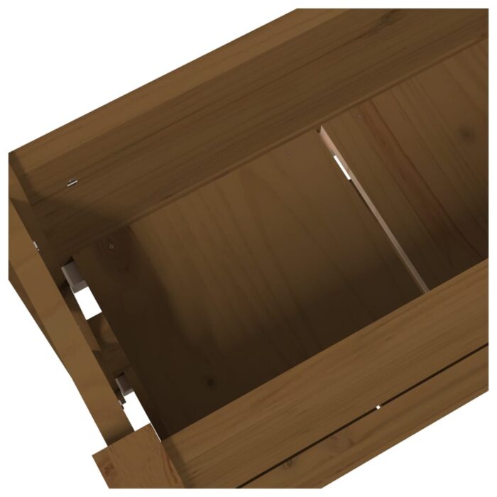 Jardinière Marron miel 77x25x66 cm Bois massif de pin – Image 5