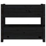 Jardinière Noir 77x25x66 cm Bois massif de pin – Image 3