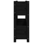 Jardinière Noir 77x25x66 cm Bois massif de pin – Image 4
