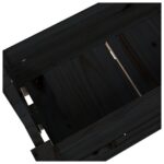 Jardinière Noir 77x25x66 cm Bois massif de pin – Image 5