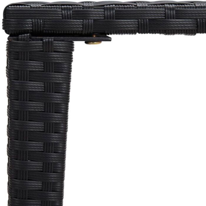 Tables gigognes 3 pcs noir résine tressée – Image 5