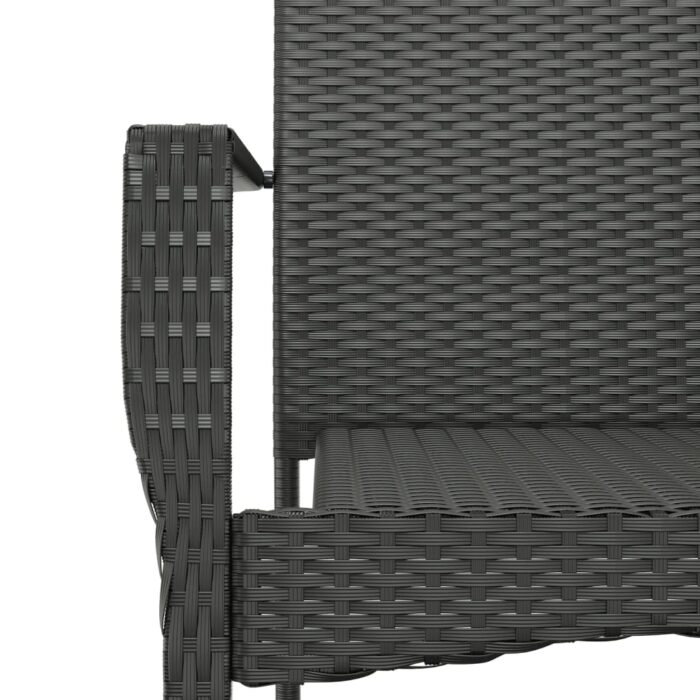 Chaises de jardin lot de 2 avec coussins Résine tressée Noir – Image 6