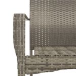 Chaises de jardin avec coussins lot de 2 Résine tressée Gris – Image 6
