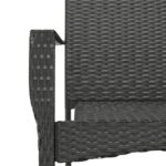Chaises de jardin lot de 4 avec coussins Résine tressée Noir – Image 6