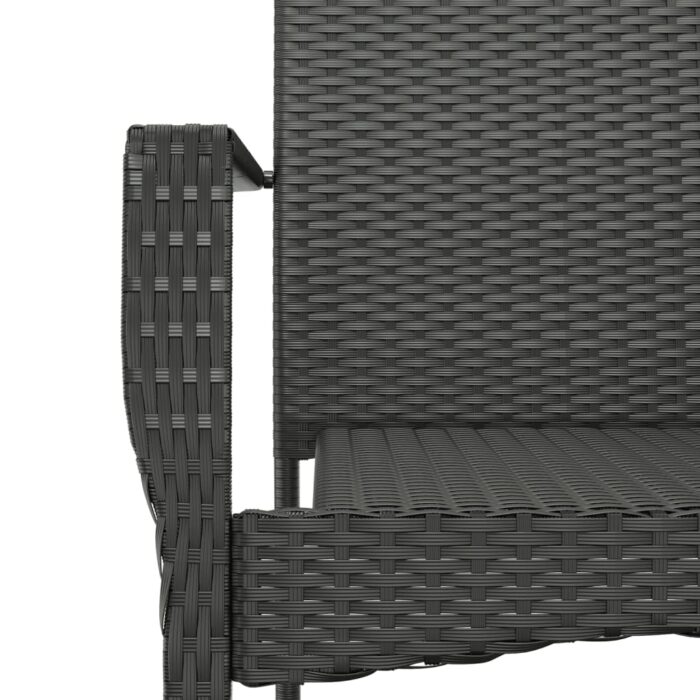 Chaises de jardin lot de 4 avec coussins Résine tressée Noir – Image 6