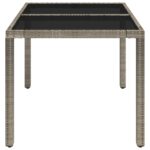 Table de jardin dessus en verre Gris 90x90x75 cm Résine tressée – Image 2