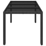 Table de jardin dessus en verre Noir 150x90x75cm Résine tressée – Image 2