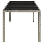 Table de jardin dessus en verre Gris 150x90x75cm Résine tressée – Image 2