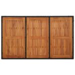 Table de jardin dessus en bois Noir 150x90x75 cm Résine tressée – Image 3