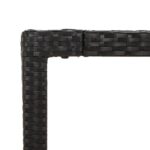 Table de jardin dessus en verre Noir 190x90x75cm Résine tressée – Image 4