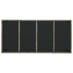 Table de jardin dessus en verre Gris 190x90x75cm Résine tressée – Image 3