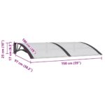 Auvent de porte Noir 150x100 cm Polycarbonate – Image 5