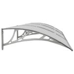 Auvent de porte Gris 300x75 cm Polycarbonate – Image 2