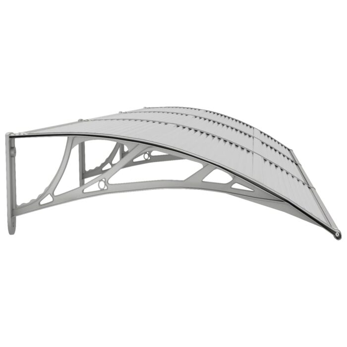 Auvent de porte Gris 300x75 cm Polycarbonate – Image 2