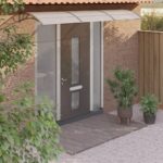 Auvent de porte Gris 300x75 cm Polycarbonate