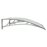 Auvent de porte Gris et transparent 100x75 cm Polycarbonate – Image 2