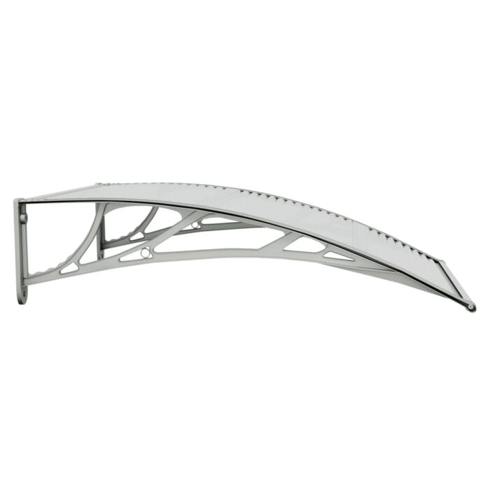 Auvent de porte Gris et transparent 100x75 cm Polycarbonate – Image 2