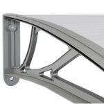 Auvent de porte Gris et transparent 100x75 cm Polycarbonate – Image 3