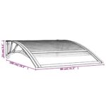 Auvent de porte Gris et transparent 100x75 cm Polycarbonate – Image 4
