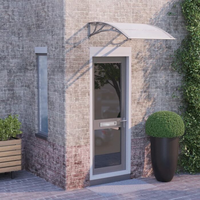 VXL8720845680282_m_en_hd_1.jpg Auvent de porte Gris et transparent 100x75 cm Polycarbonate – Image 1
