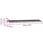 Auvent de porte Gris et transparent 350x75 cm Polycarbonate – Image 5