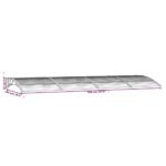 Auvent de porte Gris 350x100 cm Polycarbonate – Image 4