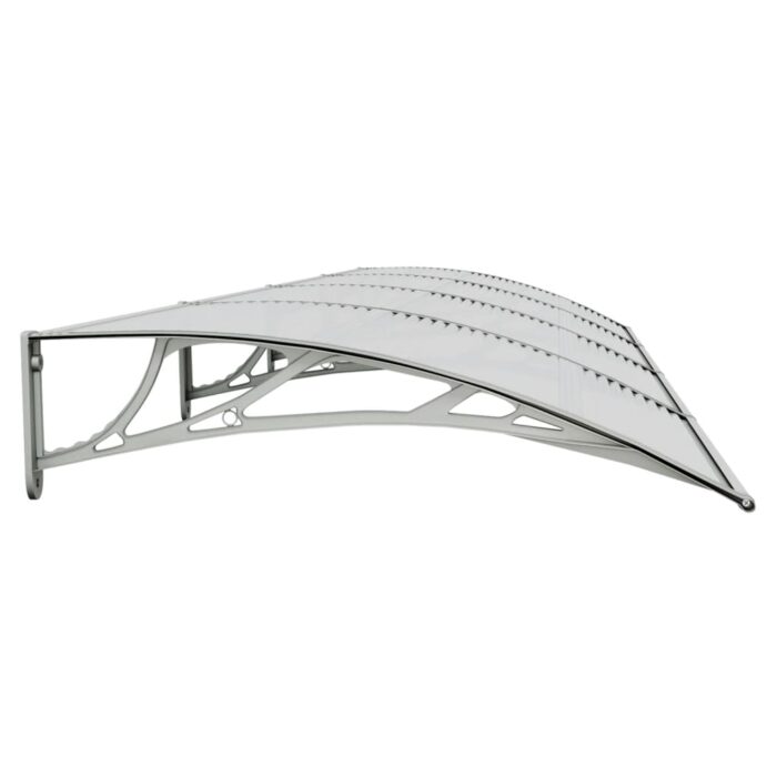 Auvent de porte Gris 400x100 cm Polycarbonate – Image 2