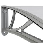 Auvent de porte Gris 400x100 cm Polycarbonate – Image 3