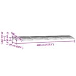 Auvent de porte Gris 400x100 cm Polycarbonate – Image 5