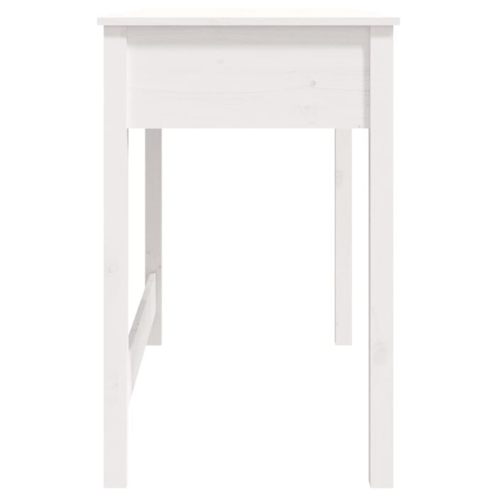 Bureau avec tiroirs Blanc 100x50x78 cm Bois massif de pin – Image 6