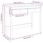 Bureau avec tiroirs Blanc 100x50x78 cm Bois massif de pin – Image 8