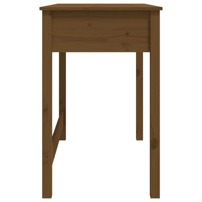 Bureau avec tiroirs Marron miel 100x50x78 cm Bois massif de pin – Image 6