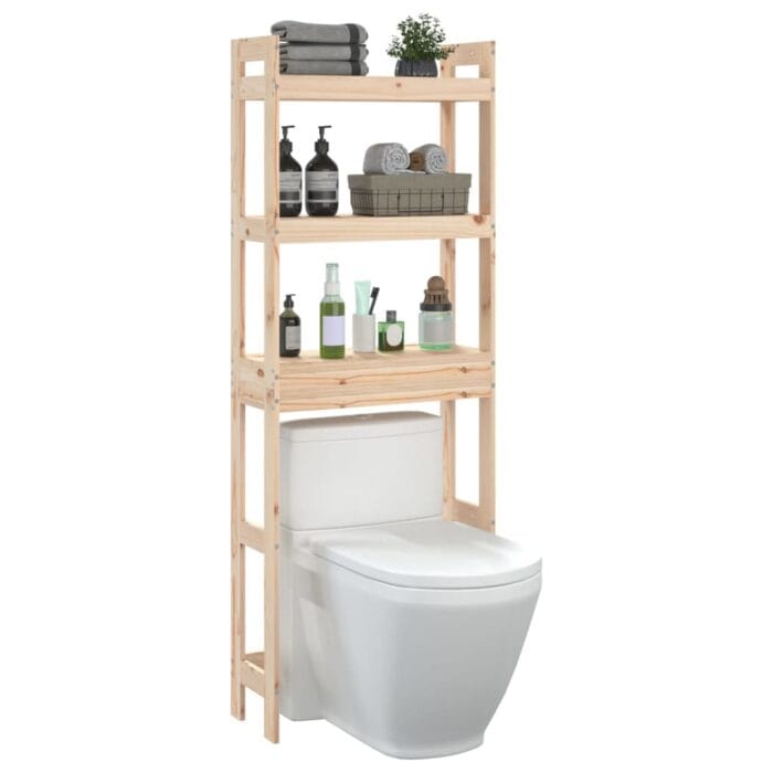 Étagère de toilette 63x26x171 cm Bois de pin massif – Image 2