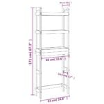 Étagère de toilette 63x26x171 cm Bois de pin massif – Image 7