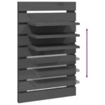 Étagères de chevet murales 2 pcs Gris Bois de pin massif – Image 6