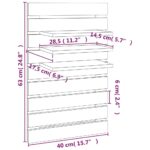 Étagères de chevet murales 2 pcs Gris Bois de pin massif – Image 8
