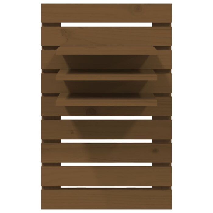 Étagères de chevet murales 2 pcs Marron miel Bois de pin massif – Image 4